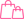 minimalistic stylised icon of two shoppiog bags