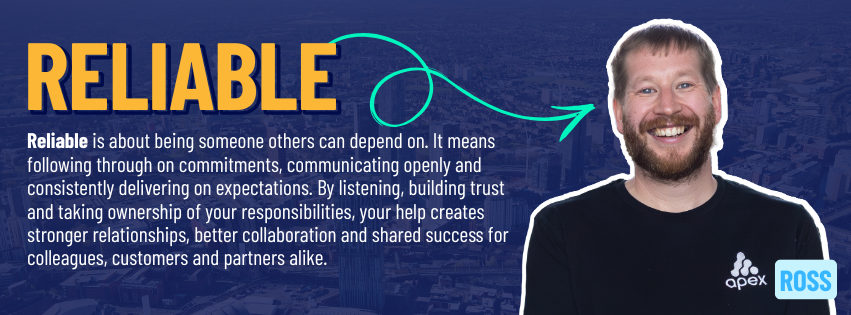 Ross Ansell named a Apex Living the Values Reliable award winner