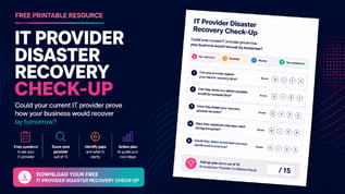 Free IT Provider Disaster Recovery Check-Up for SMEs, helping businesses assess recovery readiness and IT provider support.