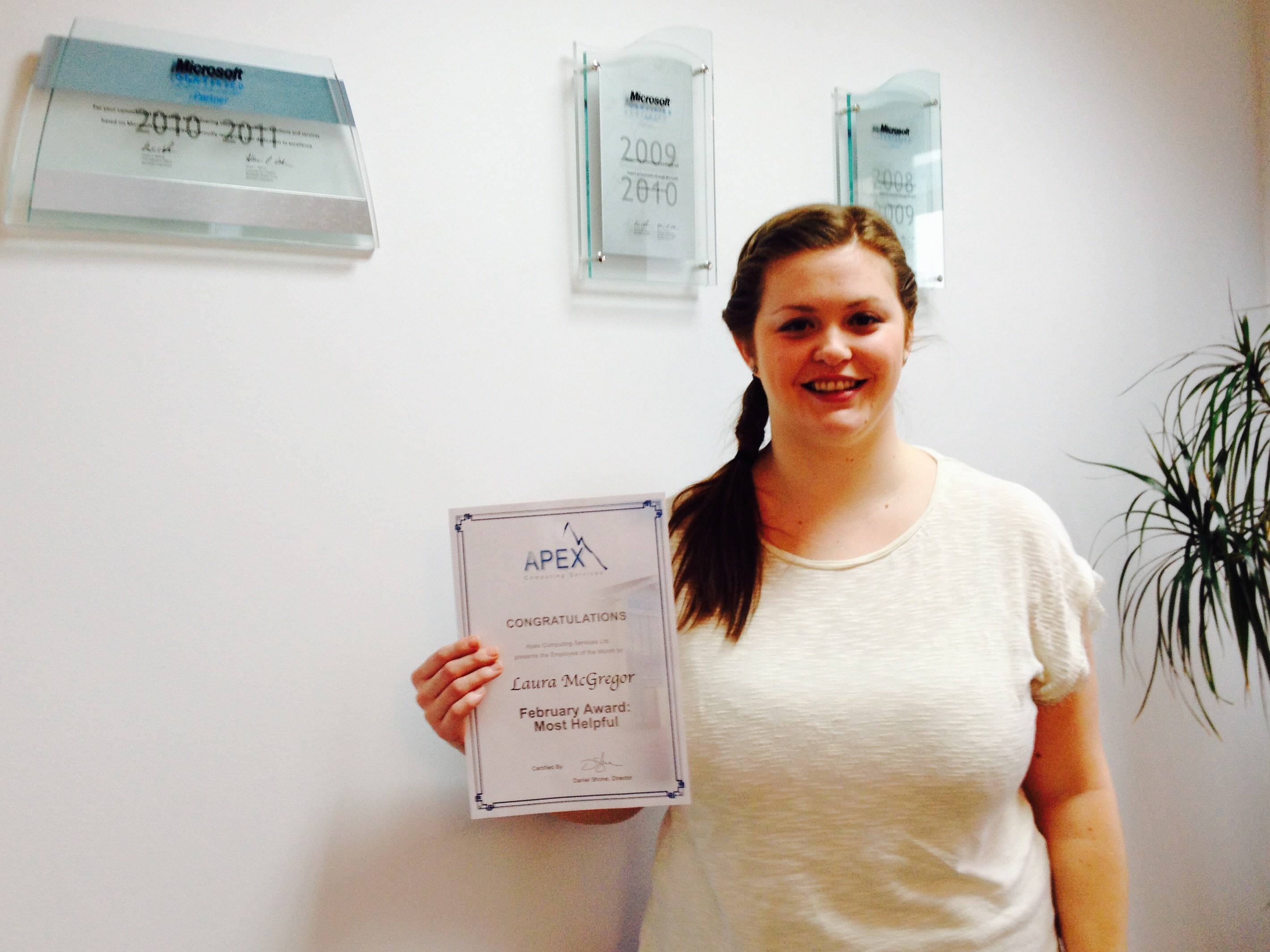 Laura McGregor wins the February 'Employee of the Month'!