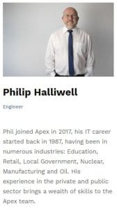photograph and description for Phil Halliwell