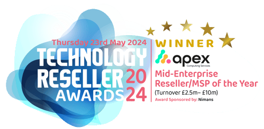 An Icon showing Apex Computing Services as the Technology Reseller Awards Winner for 2024.